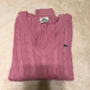 Lacoste pink knit sweater